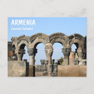 Zvartnots Cathedral i Armenien nära Yerevan Vykort