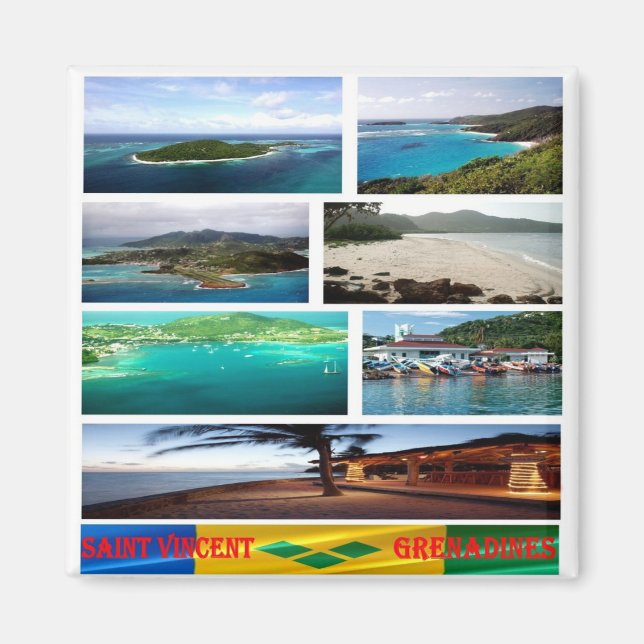 zVC003 SAN VINCENT och GRENADINE, Mosaic, Fridge Magnet (Framsidan)