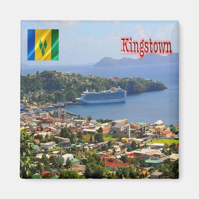 ZVC006 KINGSTOWN, Saint Vincent Grenadines, Fridge Magnet (Framsidan)