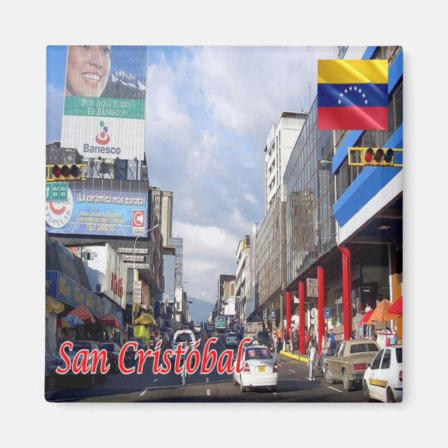 zVE002 SAN CRISTOBAL, Venezuela, Amerika, Fridge Magnet (Framsidan)