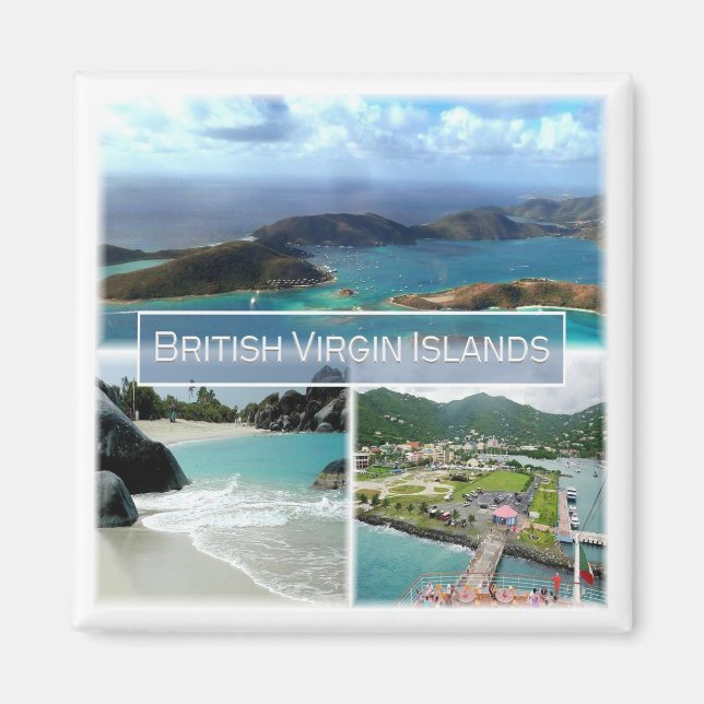 zVG003 BRITISH VIRGIN ÖARNA, Mosaic, Fridge Magnet (Framsidan)