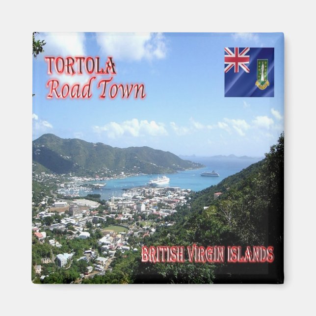 zVG004 TORTOLA Road Town, British Virgin, Fridge Magnet (Framsidan)