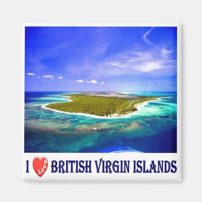 zVG007 BRITISH VIRGIN ÖARNA I Kärlek, Fridge Magnet (Framsidan)