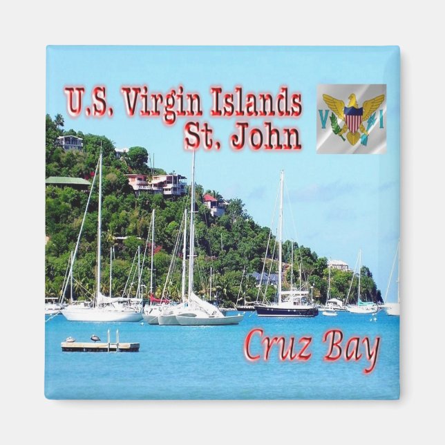 zVI009 SAINT JOHN Cruz Bay, Virgin Islands, Fridge Magnet (Framsidan)