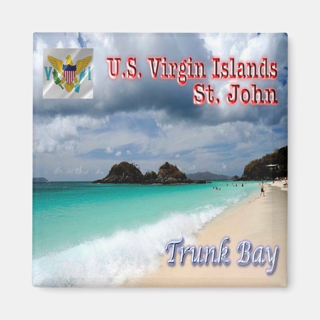zVI010 ST. JOHN, Trunk Bay, Virgin Islands, Fridge Magnet (Framsidan)