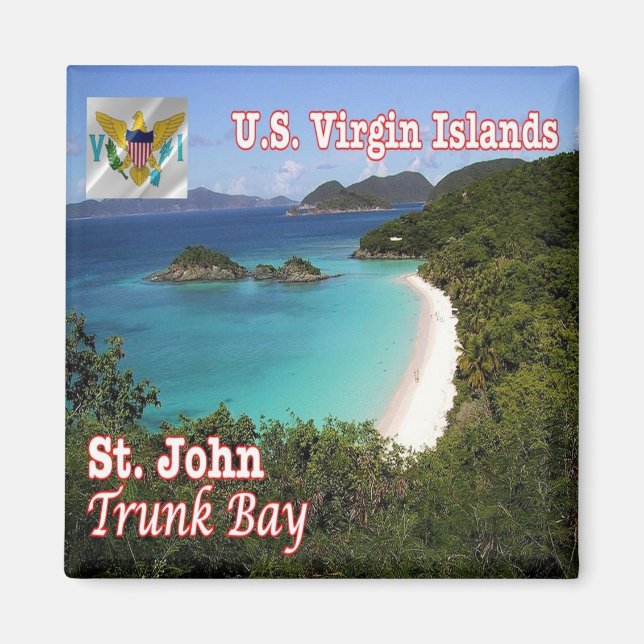 ZVI011 ST. JOHN, Trunk Bay, Viegin Islands, Fridge Magnet (Framsidan)