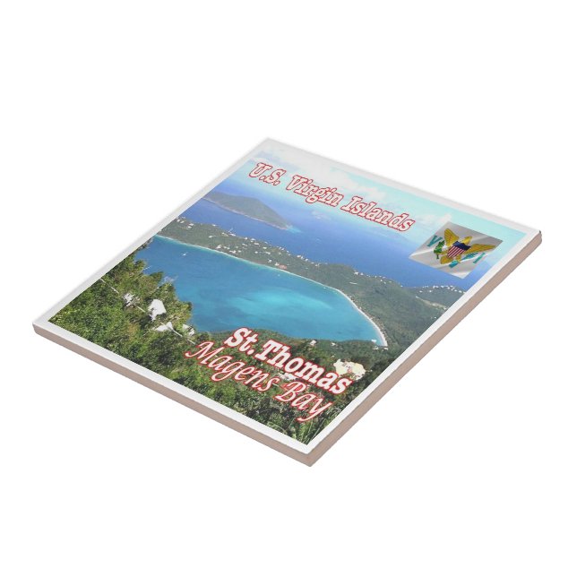 zVI012 SAINT THOMAS, Magens Bay, Amerikanska Jungf Kakelplatta (Sidan)