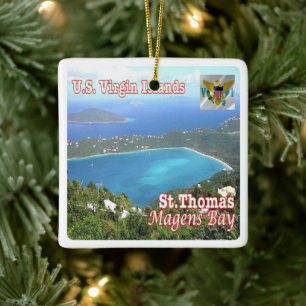 zVI012 SAINT THOMAS, Magens Bay, Virgin Islands Julgransprydnad Keramik