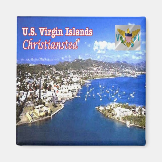 zVI013 VIRGIN ÖARNA, Christiansted, Fridge Magnet (Framsidan)