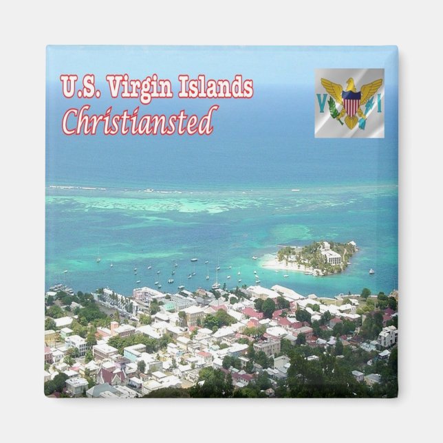 zVI014 VIRGIN-ÖARNA, Christiansted, Fridge Magnet (Framsidan)
