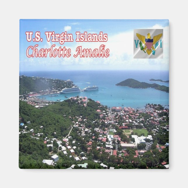 zVI015 CHARLOTTE AMALIE, Jungfruöarna, Fridge Magnet (Framsidan)