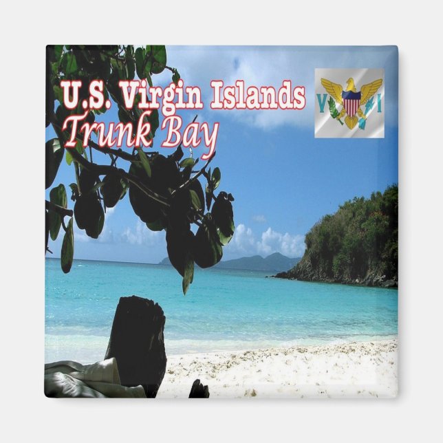 zVI016 VIRGIN ISLANDS, Trunk Bay, America, Fridge Magnet (Framsidan)