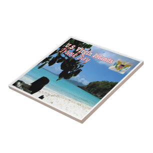 zVI016 VIRGIN ÖARNA, Trunk Bay, Amerika. Kakelplatta