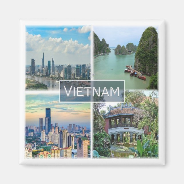 zVN012 VIETNAM, Mosaic, Asien, Fridge Magnet (Framsidan)