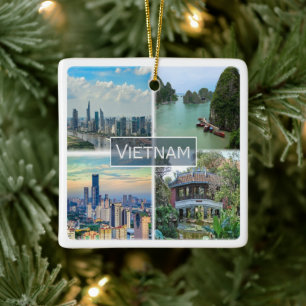 zVN012 VIETNAM, Mosaic, Asien Julgransprydnad Keramik