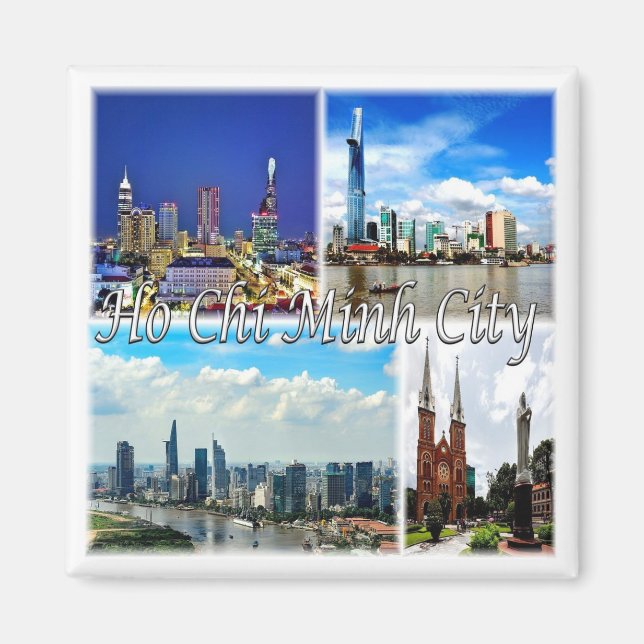 zVN013 HO CHI MINH City SAIGON, Mosaic, Fridge Magnet (Framsidan)
