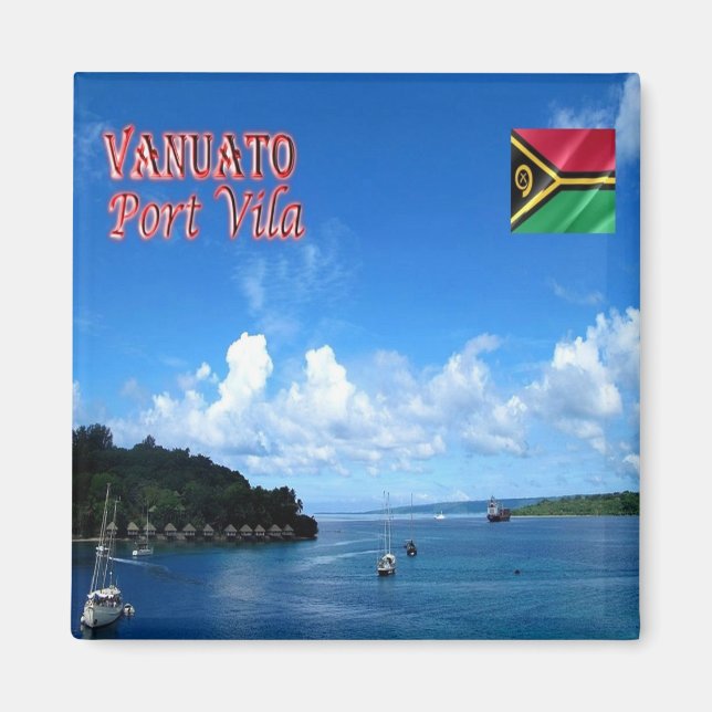 zVU004 PORT VILA, Natural Harbour, VANUATU, Fridge Magnet (Framsidan)