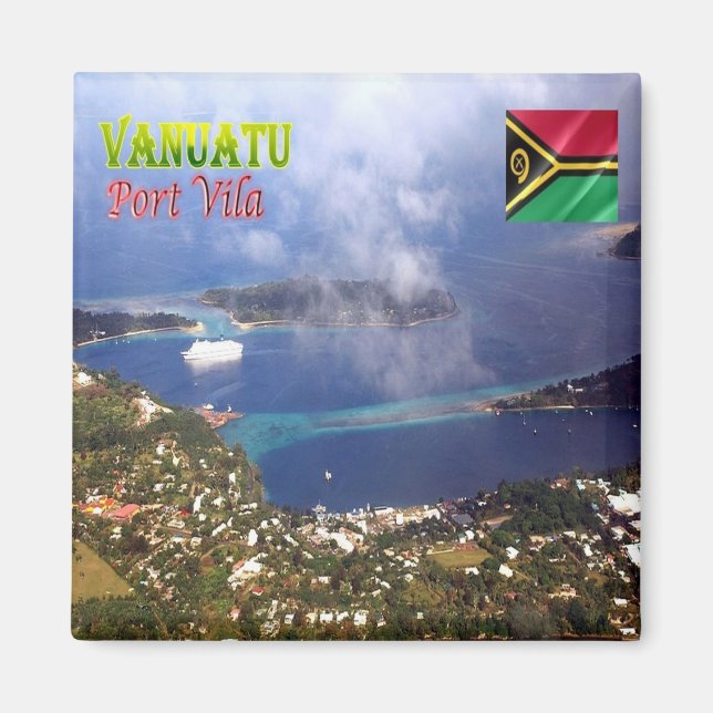 zVU008 PORT VILA, Vanuatu, Oceania, Fridge Magnet (Framsidan)