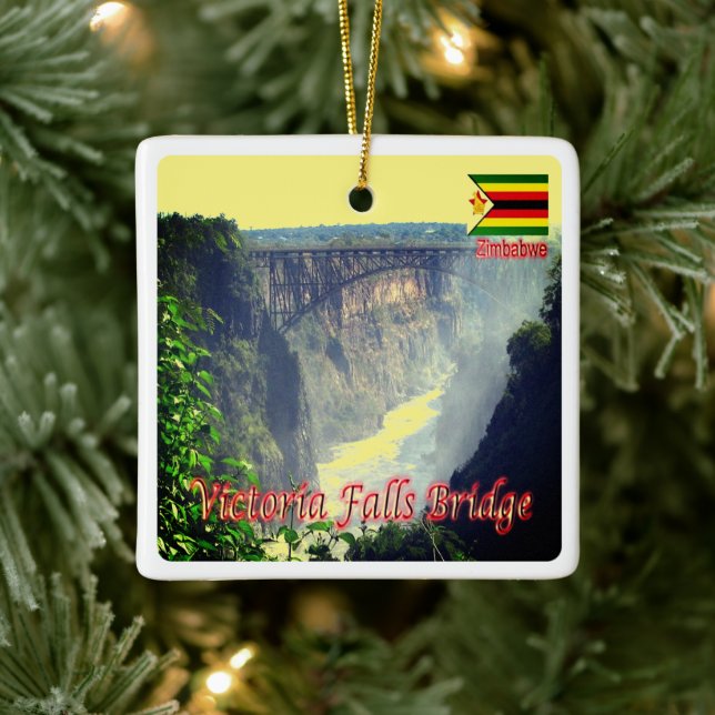ZW006 VICTORIA FALLS, Zimbabwe, Afrika Julgransprydnad Keramik (Träd)