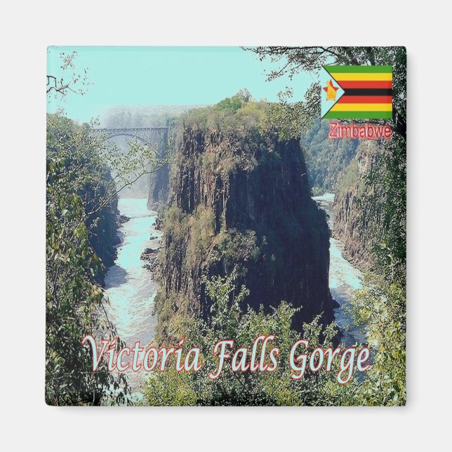 ZW007 VICTORIA FALLS, GORGE, Zimbabwe, Fridge Magnet (Framsidan)