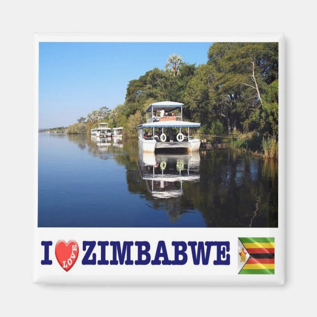 ZW020 ZIMBABWE I Kärlek, Afrika, Fridge Magnet (Framsidan)