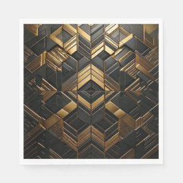 Zwart Goud Retro Pappersservett