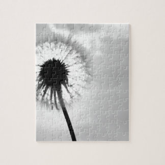 Zwart wit Paardebloem Black and White Dandelion Pussel