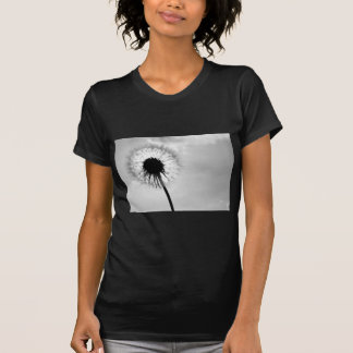Zwart wit Paardebloem Black and White Dandelion T Shirt