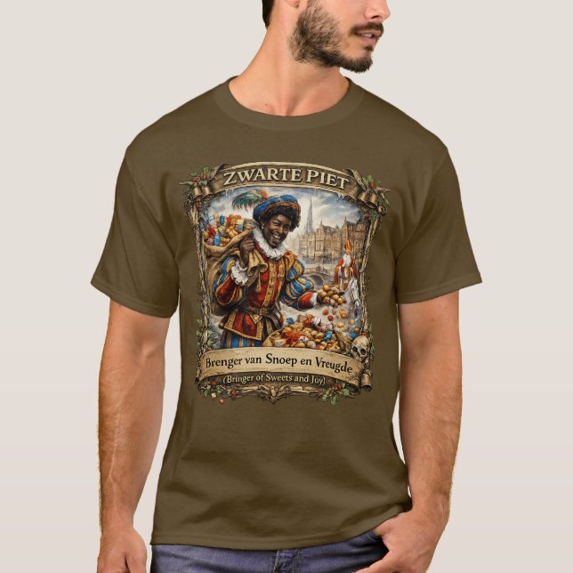 Zwarte Piet Folklore – Dutch Sinterklaas Tradition T Shirt (Framsida)