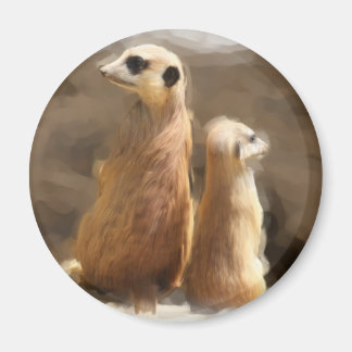 Zwei Erdmaennchen Magnet