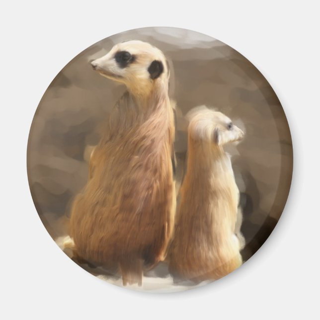 Zwei Erdmaennchen Magnet (Framsidan)