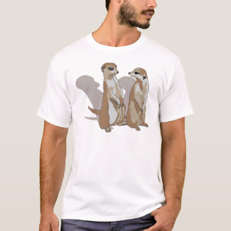 zwei Erdmännchen mit Schatten Tee