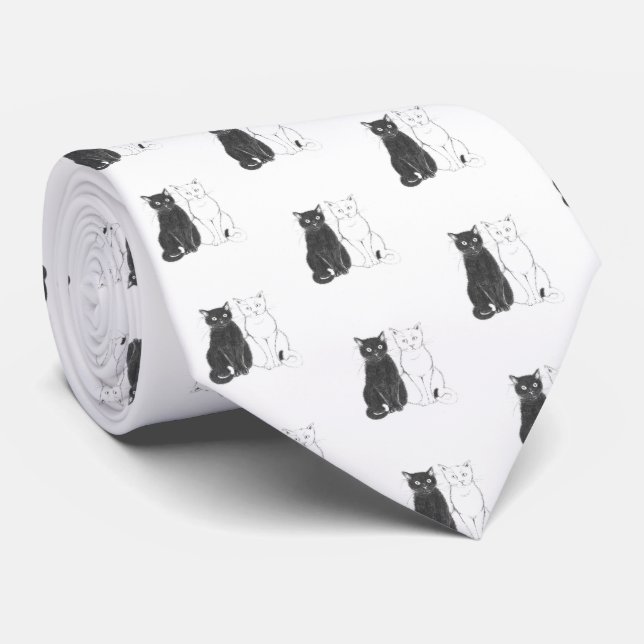 Zwei Katzen Krawatte Slips (Rullad)