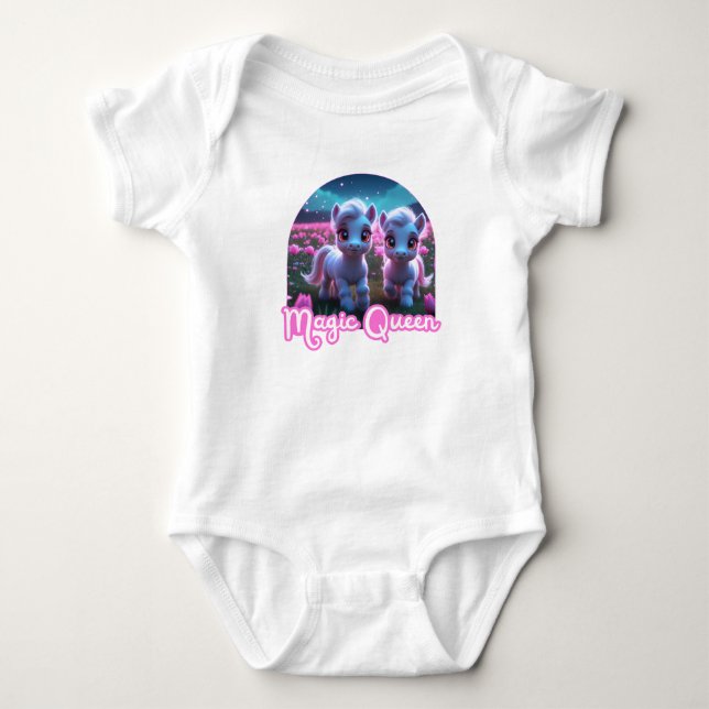 Zwei kleine süße Ponys - Magic Queen T Shirt (Framsida)