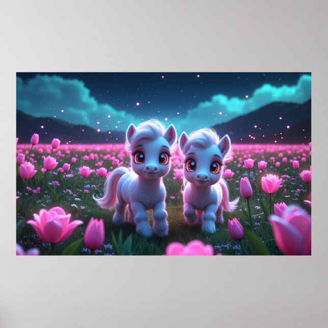 Zwei kleine süße Ponys Poster (Framsidan)