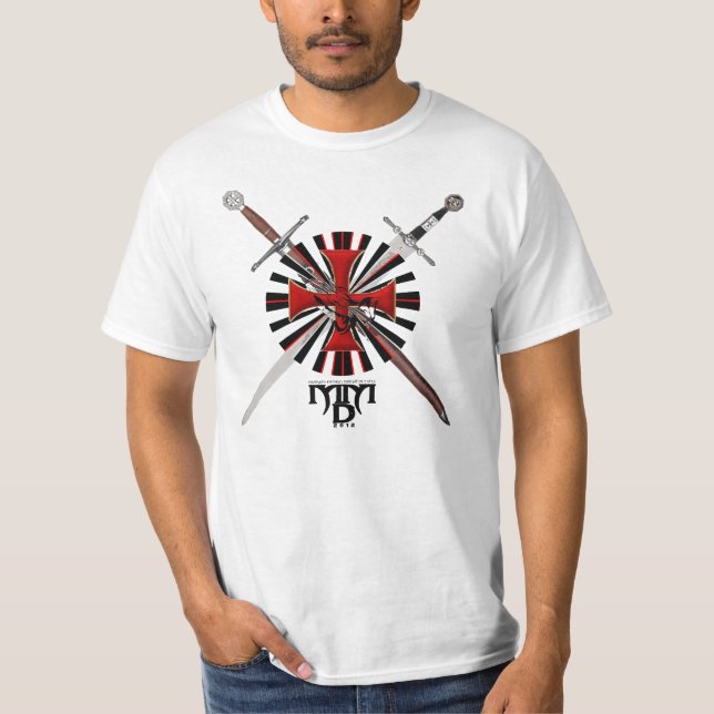 Zwei Schwerter mit Templerkreuz T Shirt (Framsida)