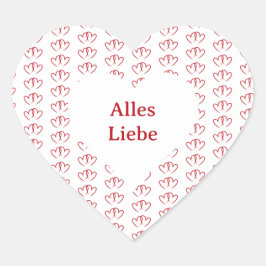 Zwei verbundene Herzen -  Hjärtformat Klistermärke