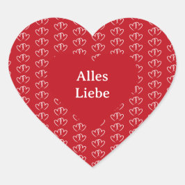 Zwei verbundene Herzen -  Hjärtformat Klistermärke