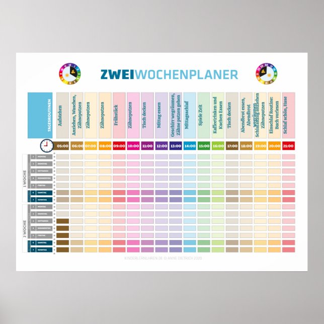 Zwei Wochenplaner für Kinder im Wechselmodell Poster (Framsidan)