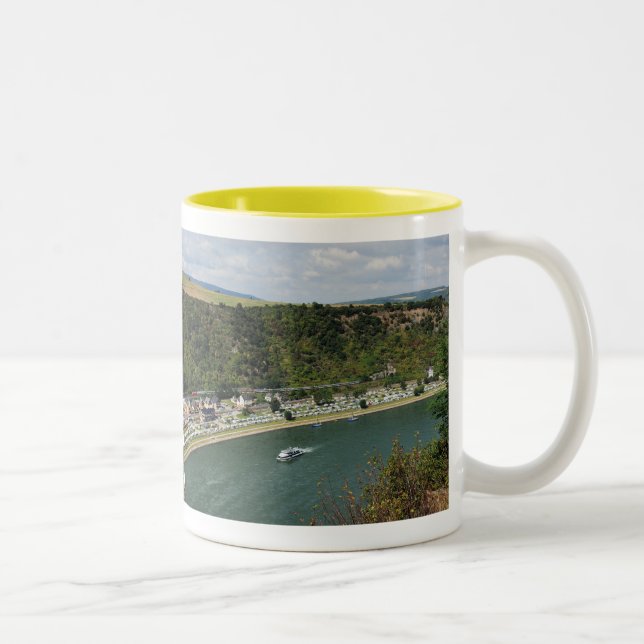 Zweifarbige Tasse gelb An der Loreley Två-Tonad Mugg (Höger)