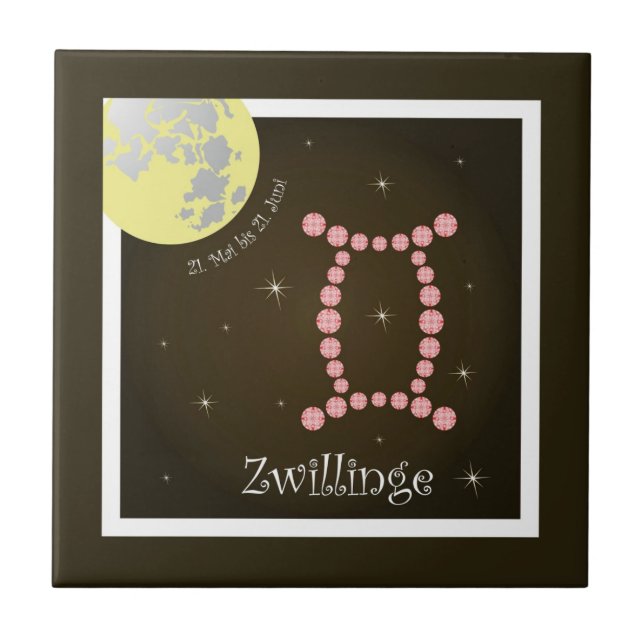 Zwillinge 21. Mai bis 21. Juni Fotofliese Kakelplatta (Framsidan)