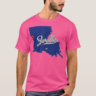 Zwolle Louisiana LA Karta T Shirt