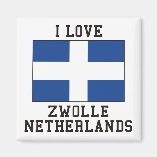 Zwolle, Nederländerna Flagga Magnet (Framsidan)