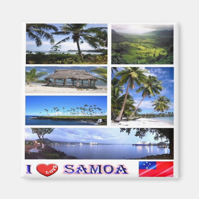 ZWS003 SAMOA I KÄRLEK, Mosaic, Oceanien, Fridge Magnet (Framsidan)