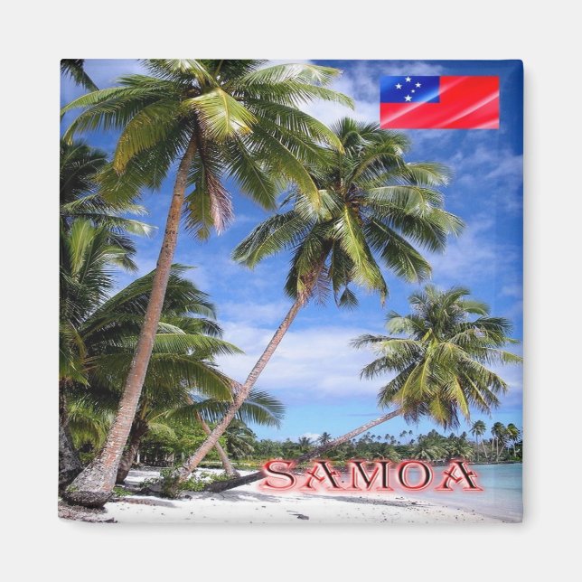 zWS010 LEFAGA, Paradise Beach, SAMOA, Fridge Magnet (Framsidan)