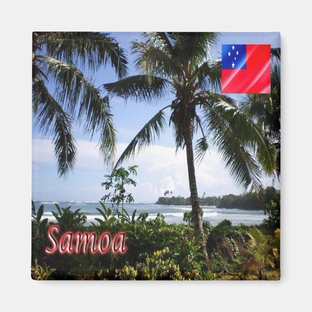 zWS011 SAMOA, Kusten, Oceanien, Fridge Magnet (Framsidan)