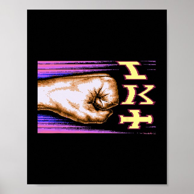 Zx Spectrum C64 Karate 8-bit Retro  Poster (Framsidan)