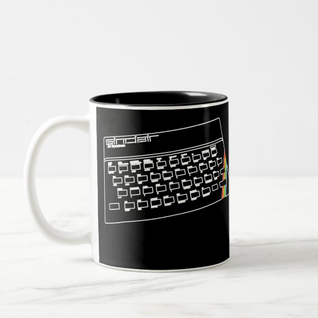 ZX-spektrumlinjekonst Två-Tonad Mugg (Vänster)