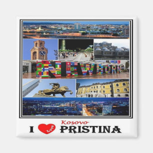 zXK003 PRISTINA "I Kärlek, Kosovo, Europa, Fridge Magnet