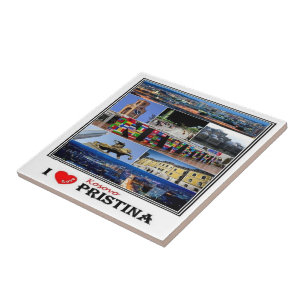 zXK003 PRISTINA "I Kärlek, Kosovo, Europa, Kakelplatta